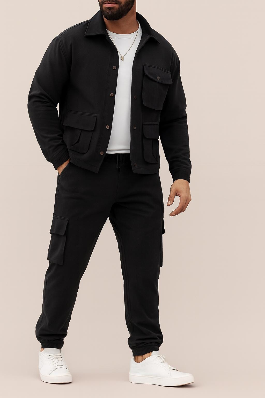 Men’s Casual Two-Piece Suit | Multi-Pocket Jacket & Pants | Streetwear Co-Ord Set