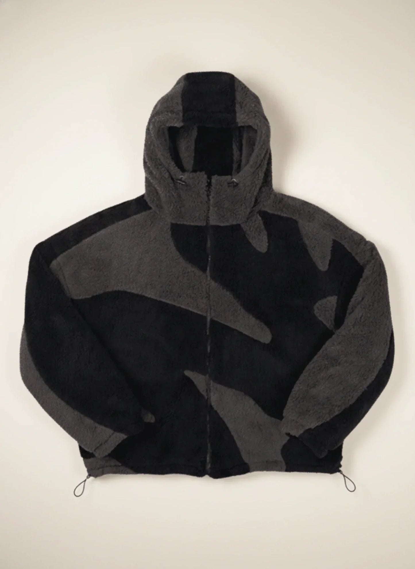Men's Abstract Camo Fleece Hooded Zip Jacket